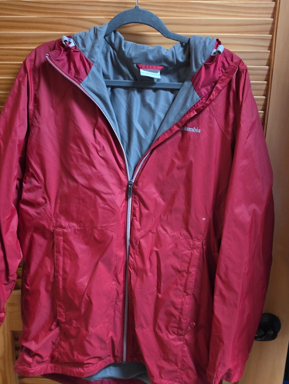 Columbia Women's Red Hooded Shell Jacket